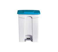 L2G - Poubelle Plastique 90 Litres - En Polypropylène - Conception aux Normes HACCP - Commande par Pédale - Deux Roulettes Arrière - Bleu