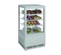 L2G - Vitrine refrigeree 0°c/+12°c - Blanche - 68 litres - 4 niveaux.