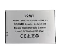 L2M1 Batterie pour Brondi Amico Smartphone XL Smartphone Android Dual Sim 4G GPS Supplier Model S602 Li-ion 3,8 V 2 800 mAh 10,36 Wh