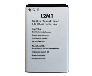 L2M1 Batterie pour Brondi Window/President/King/Fox/Contender/Supplier Model BL-4C Li-ion 3,7 V 800 mAh 2,96 Wh