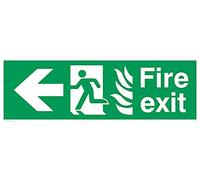 L31 Lot de 5 panneaux de signalisation Fire ExitArrow Gauche 300 x 100 mm