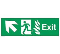 L31 Lot de 5 panneaux ExitArrow vers le haut à gauche 300 x 100 mm