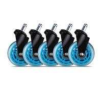 L33T Gaming Lot de 5 roulettes en caoutchouc de 7,6 cm pour chaise de bureau, adhérence ultime et glisse silencieuse, protection du sol, pas de rayures sur le sol, charge jusqu'à 300 kg, couleur :