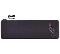 L33T Tapis de Souris de Jeu E-Sports avec éclairage LED 10 RVB différents Modes d'éclairage Thor's Armory Gamer Tapis de Bureau Taille XXL Surface Rapide antidérapant Noir