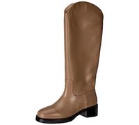 L37 HANDMADE SHOES Femme Game of The Heart Bottes Hautes au Genou, Taupe, 36 EU