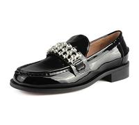 L37 HANDMADE SHOES Femme Mocassins en Cuir Verni-Chaussures Faites à la Main-Style Unique-Empire Invisible, Noir, 40 EU