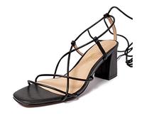 L37 HANDMADE SHOES Femme Night Fever Sandales à Talons, Noir, 41 EU