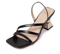 L37 HANDMADE SHOES Femme Voyage Sandales à Talons, Noir, 36 EU