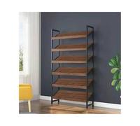 L3s9mPzVb4 Porte-revues sur pied Porte-revues de conception moderne, étagère rangement en bois, étagères d'affichage inclinées, publicité du sol au plafond(Black+Dark Walnut)
