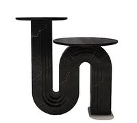 L3s9mPzVb4 Table Basse Table d'appoint Basse Centrale, Petite Table, for Salon, Chambre à Coucher, Balcon, Bureau, Moderne, de Chevet, décoration d'intérieur, Assemblage Facile(Noir)