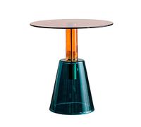 L3s9mPzVb4 Table Basse Table d'appoint Ronde colorée, Table Circulaire for Salon et Chambre à Coucher, décoration Unique élégante, de canapé en Verre for Cocktails Boissons