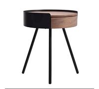 L3s9mPzVb4 Table Basse Table d'appoint Ronde de 17,3 Pouces avec tiroir, Table en Bois Pieds métal for Le Salon, Chevet, Basse