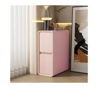 L3s9mPzVb4 Table de Chevet Table de Chevet Moderne en Cuir Artificiel Rose, Table Ultra étroite Bois(L35xD40xH50cm)