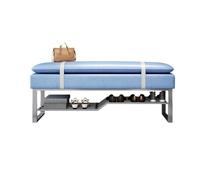 L3s9mPzVb4 Tabouret à Langer Banc à Chaussures, étagère Stable avec siège rembourré, de Rangement, Banc d'entrée 2 Niveaux for Chambre Coucher, Couloir(Blue)