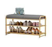 L3s9mPzVb4 Tabouret à Langer Banc d'entrée à Chaussures, Banc de Rangement for avec Coussin, Organisateur 2 Niveaux, Style Simple, Bonne Portance, idéal for l'entrée, Le Couloir, Salon(Grigio)