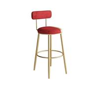 L3s9mPzVb4 Tabouret de Bar de pub Chaise Haute de Luxe à la Mode, Style Nordique, for Bar, Restaurant, Boutique Desserts, Tabouret Haut avec Dossier(Red,Petit)