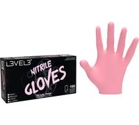 L3VEL3 Gants en nitrile L Rose Perle
