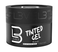 L3VEL3 Tinted Gel - Provides Instant Coverage for Gray Hair - Adds Volume, Texture and Shine - Flake Free Formula - Intensifies Color - Semi Permanent Formula - Rinses out Easily - Black - 250 ml