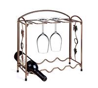 L41W15H3 Étagère à vin en fer compatible avec 4 bouteilles et 8 tasses et porte-bouteilles de vin Étagère à vin Étagère à vin Décoration d'intérieur Décoration intérieure amovible