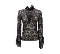 L4694 BLUSA DONNA KONTATTO WOMAN LACE BLOUSE BLACK