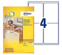[L4733REV-25.FR] Avery Boite de 100 Etiquettes laser enlevable 99.1x139mm (25...