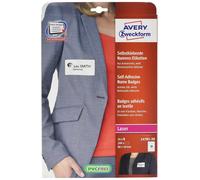 [L4785-20] Avery Boite de 200 badges adhésifs en tissu blanc 5x8 cm