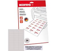 [L6333.10FT] Kores Etiquette en film, 63,5 x 33,9 mm, transparent