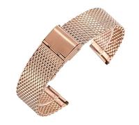 L6NqIAG Bracelet de montre en acier inoxydable de précision, 18 mm, 20 mm, 22 mm², 4 mm d'épaisseur, maille métallique, longueur réglable, accessoires Bracelet Montre(Rose Gold,24mm)