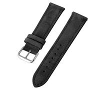L6NqIAG Bracelet de montre en cuir PU 18 mm, 19 mm, 20 mm, 22 mm, à dégagement rapide, coutures vintage Bracelet Montre(Black,20MM_BLACK BUCKLE)