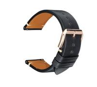 L6NqIAG Bracelet de montre en cuir PU avec boucle papillon et fermoir à dégagement rapide Bracelet Montre(Black RG Buckle,21mm)