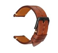 L6NqIAG Bracelet de montre en cuir PU avec boucle papillon et fermoir à dégagement rapide Bracelet Montre(Brown B Buckle,22mm)