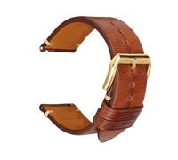 L6NqIAG Bracelet de montre en cuir PU avec boucle papillon et fermoir à dégagement rapide Bracelet Montre(Brown G Buckle,21mm)