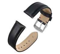 L6NqIAG Bracelet de montre en cuir synthétique avec coutures for homme, 18 mm, 20 mm, 22 mm, classique, avec boucle en acier inoxydable Bracelet Montre(Black,20mm)