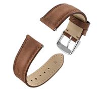 L6NqIAG Bracelet de montre en cuir synthétique avec coutures for homme, 18 mm, 20 mm, 22 mm, classique, avec boucle en acier inoxydable Bracelet Montre(Brown,20mm)