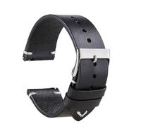 L6NqIAG Bracelet de montre rétro en cuir PU ciré à l'huile, à dégagement rapide, 18 mm, 20 mm, 22 mm, accessoires de montre Bracelet Montre(Black,20mm)