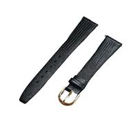 L6NqIAG Bracelet de montre vintage en cuir PU gaufré, fin et souple, 12 mm, 14 mm, 16 mm, 17 mm, 18 mm, 19 mm, 20 mm, 21 mm Bracelet Montre((Black) gold buckle,19mm)