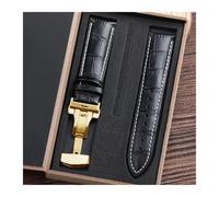 L6NqIAG Bracelets de montre en cuir PU avec boîte, 14 mm, 16 mm, 18 mm, 20 mm, 21 mm, 22 mm, 24 mm, fermoir papillon Bracelet Montre(Color 15,24mm)