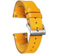 L6NqIAG Bracelets de montre en cuir PU for hommes, bracelet de montre à dégagement rapide, style vintage, de remplacement, de 18 mm, 20 mm, 22 mm Bracelet Montre(Yellow,22mm)