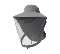 L6NqIAG Casquette anti-moustiques d'extérieur for la pêche, protection contre les insectes, camping, moustique, entièrement en maille, cordon de serrage, coupe-vent Chapeau anti-moustiques(Dark Gray)