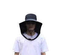 L6NqIAG Casquette unisexe anti-insectes et protection solaire, pliable, en maille respirante, for la pêche Chapeau anti-moustiques(Black)