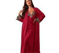 L6NqIAG Ensemble Deux pièces Sexy à Lacets et Jupe de Nuit for Femme, vêtements Maison Quatre Saisons, Chemise Bretelles Fines Nuisette en Soie(Style D,M)