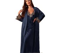 L6NqIAG Ensemble Deux pièces Sexy à Lacets et Jupe de Nuit for Femme, vêtements Maison Quatre Saisons, Chemise Bretelles Fines Nuisette en Soie(Style B,M)