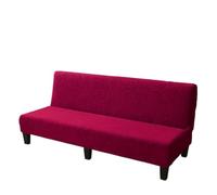 L6NqIAG Housse de Canapé sans Accoudoirs Jacquard Sofa Bed Cover Solid Color No Armrest Covers High Elastic Collapsible Furniture Protection(Wine Red,L 190-210cm)