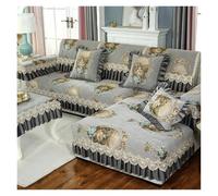 L6NqIAG Housse de canapé Vintage Housse de canapé Jupe Classique for Salon(Light Gray,30x50cm Pillowcase)