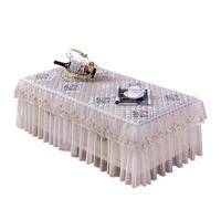 L6NqIAG Housse de Table en Dentelle Nappe en Dentelle brodée, Jupe Fil, Housses de Meuble TV, Salon rectangulaire(Color 1,80x140x H40cm)