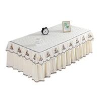 L6NqIAG Housse de Table en Dentelle Nappe en Dentelle brodée, Jupe Fil, Housses de Meuble TV, Salon rectangulaire(Blue,80x150x H40cm)