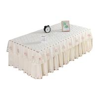 L6NqIAG Housse de Table en Dentelle Nappe en Dentelle brodée, Jupe Fil, Housses de Meuble TV, Salon rectangulaire(Color 4,90x150x H40cm)