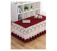 L6NqIAG Housse de Table en Dentelle Nappe en Velours Rouge, Jupe de Table Dentelle for à thé ou Basse, Style rectangulaire, for Salon Maison(Black,90x150x40cm 1pcs)
