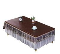 L6NqIAG Housse de Table en Dentelle Nappe imperméable en Cuir avec Bordure Dentelle brodée et Ourlet Mousseline, résistante à l'huile la poussière(Purple,80x140x35cm 1pcs)