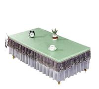 L6NqIAG Housse de Table en Dentelle Nappe imperméable en Cuir avec Bordure Dentelle brodée et Ourlet Mousseline, résistante à l'huile la poussière(Color 1,90x90x35cm 1pcs)